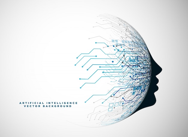 Futuristisk digitalt ansikt for kunstig intelligens bakgrunn