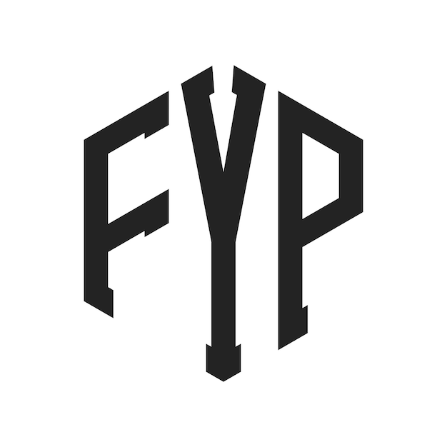 fyp logo design initial letter fyp monogram logo using hexagon shape