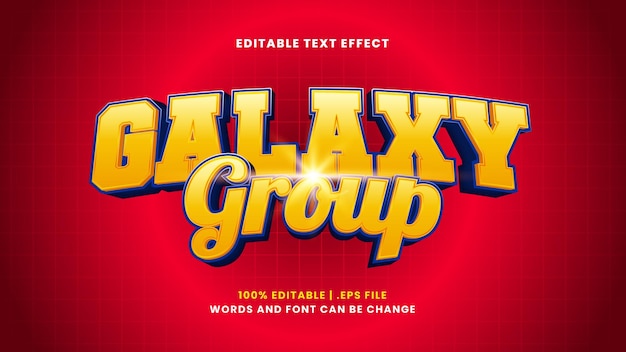 galaxy group editable text effect in modern 3d style