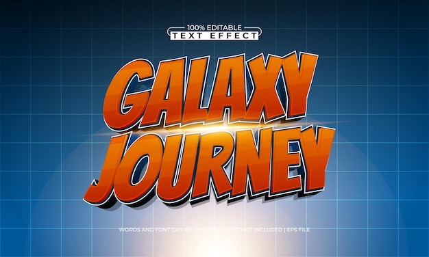 galaxy journey editable text effect with a space and astronaut text style