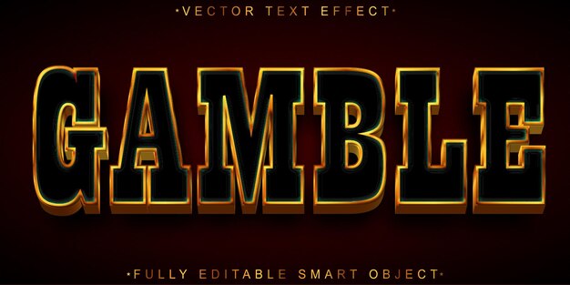 gamble vector fully editable smart object text effect