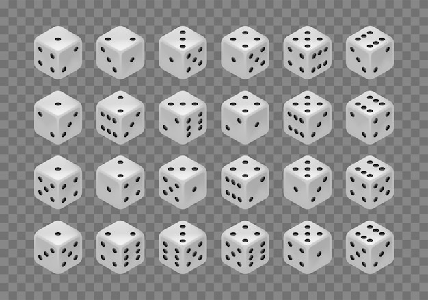 Gambling dice combinations Realistic dice vector collection
