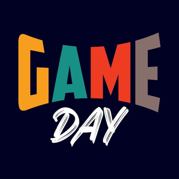 Game Day football typography design on plain white transparent isolated background for card shirt
