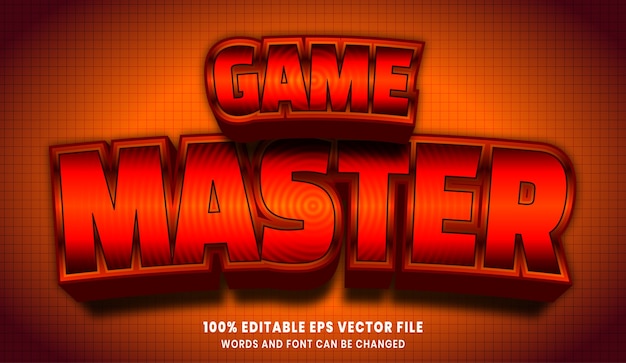 game master 3d editable text style effect