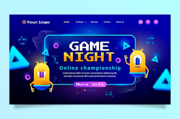 Game night  landing page