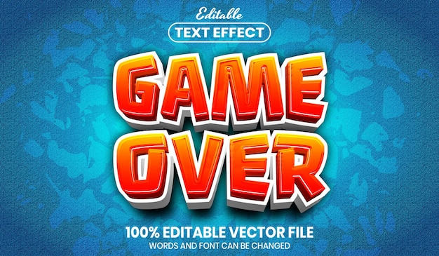 game over text, font style editable text effect