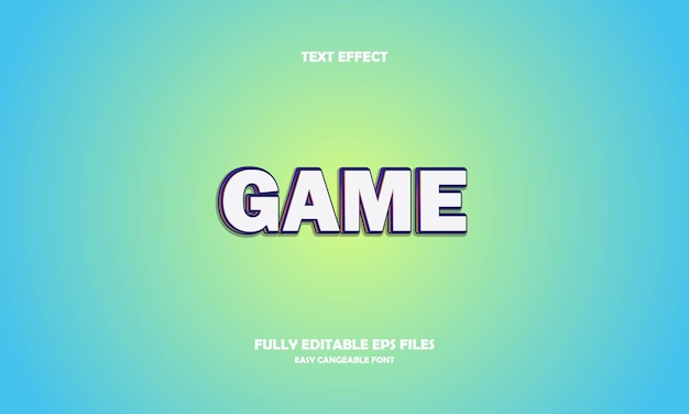 game text effect design template