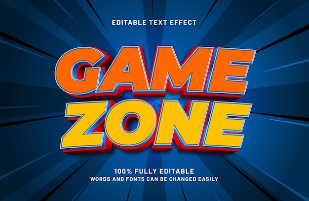 game zone editable text effect in game and play text style