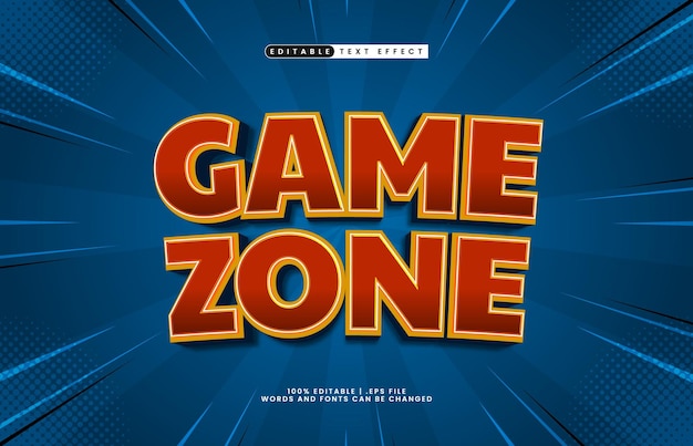 game zone editable text effect with a play and game text style