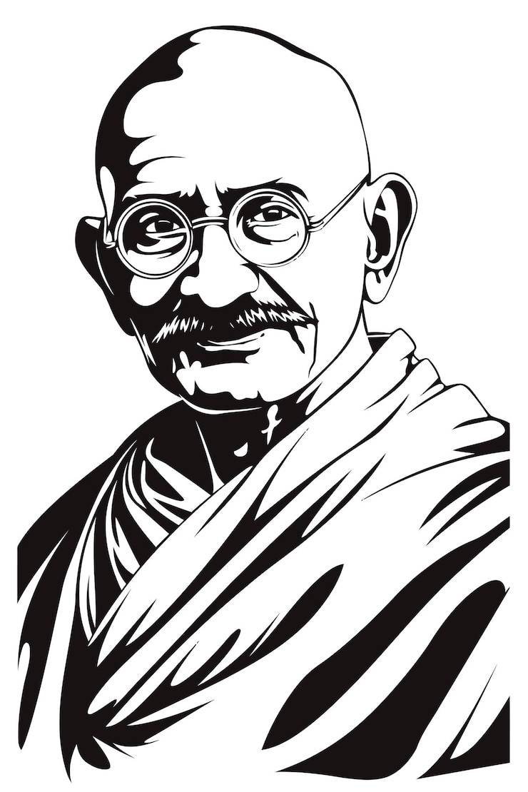 Vektor gandhi vector art white background