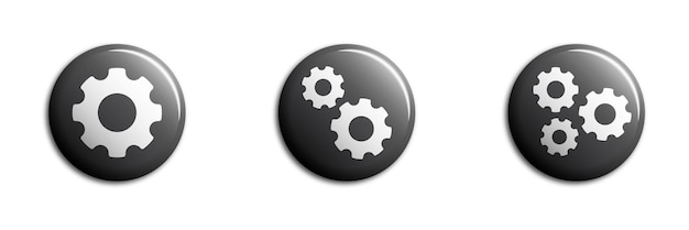 Gear icon set Settings symbol Flat vector illustration