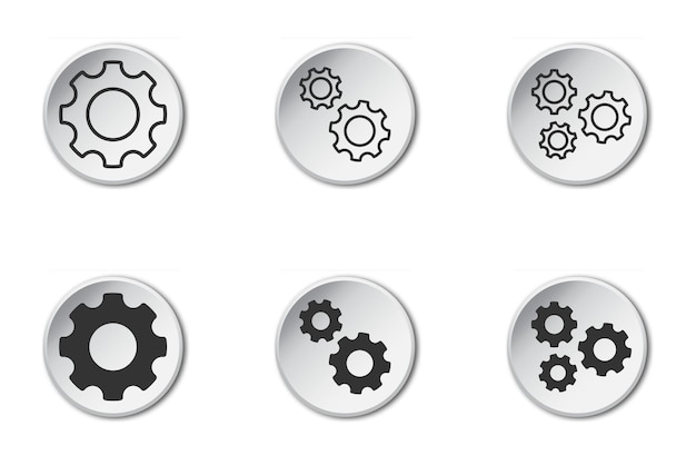 Gear icon set Settings symbol Flat vector illustration