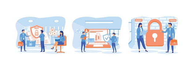 general privacy personal data control and security of personal information protection of personal data general privacy set flat vector modern illustration