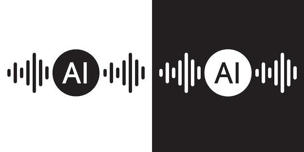 Generate music by AI icon Artificial intelligence creates music concepts Machine learning text to generate Musical UI UX design for app and web Vector illustration