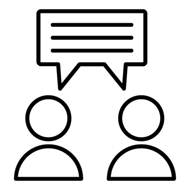 Generic Detailed Outline Discussion Icon