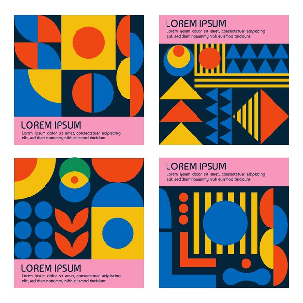 Geometric abstract shapes square set