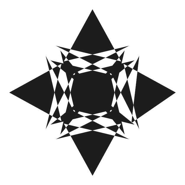 Geometric black starburst vector design