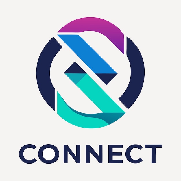 Geometric Connect Internet Logo Design in SVG Format