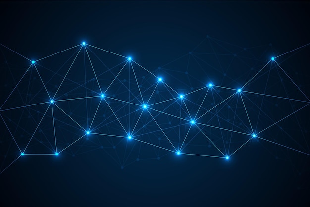 geometric connected abstract background connecting dots and lines technology background