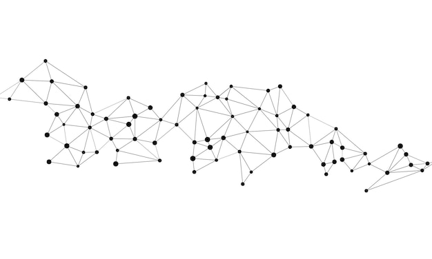 Geometric internet connection Abstract low poly wireframe surface science and technology vector background