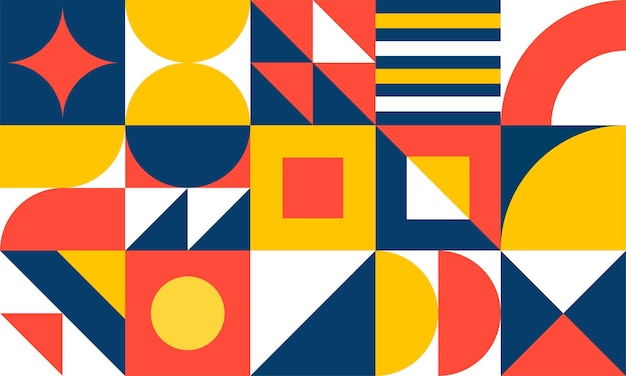 Geometric mural abstract mosaic pattern in colorful trendy style