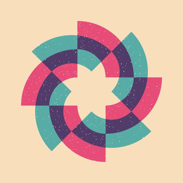 Geometric object  with riso print effect Vector Graphic element
