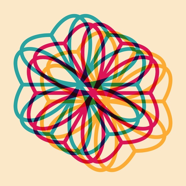 geometric object with riso print effect vector graphic element