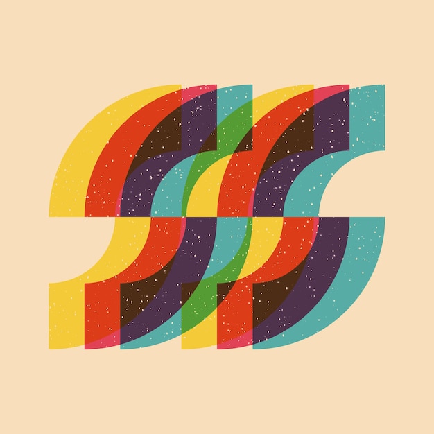 geometric object with riso print effect vector graphic element