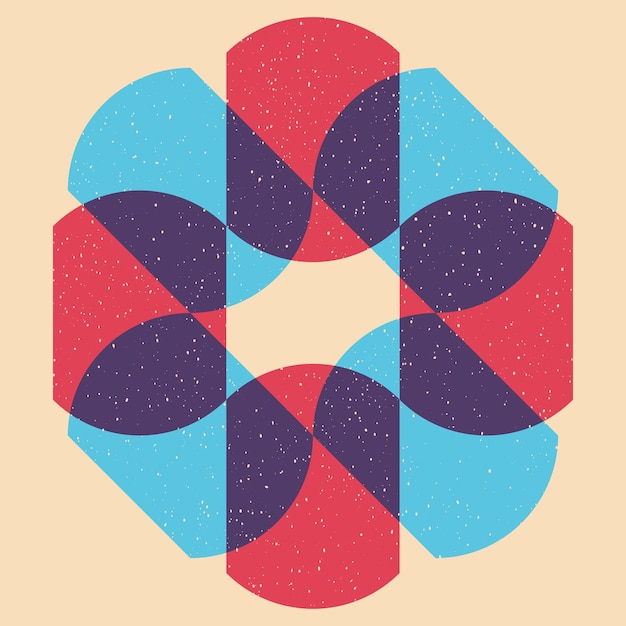 Geometric object with riso print effect Vector Graphic element