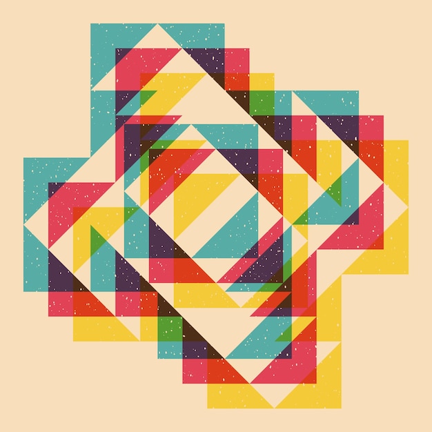Geometric object with riso print effect Vector Graphic element