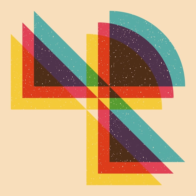 'geometric object with riso print effect vector graphic element