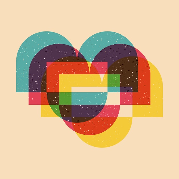 Geometric object with riso print effect Vector