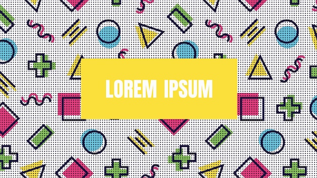 geometric pattern memphis style pattern template with text space background