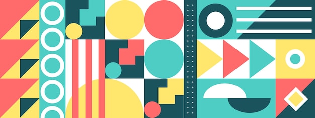 geometric pattern mosaic banner colorful background horizontal