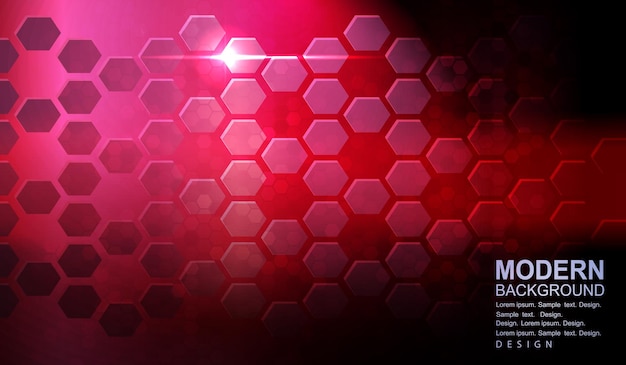 geometric red design with hexagonal grid and mosaic