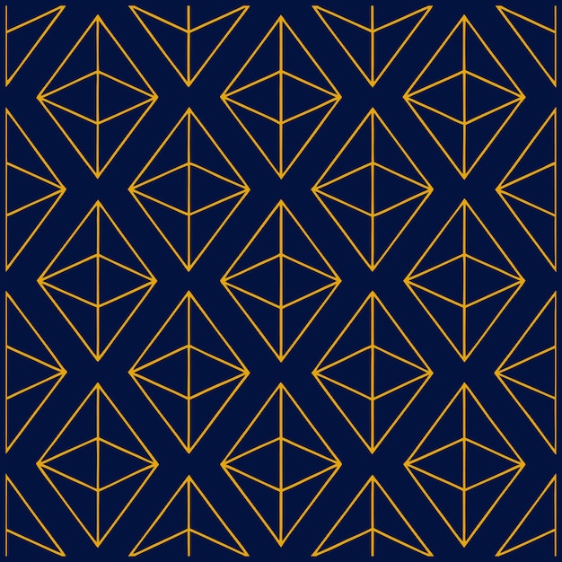 Geometric Seamless Pattern with Gold Lines Vector Design
