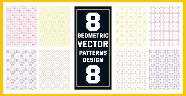 geometric seamless patterns vector for print design