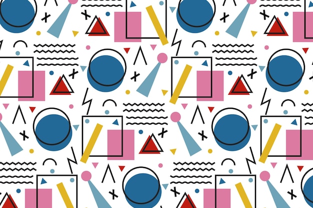 Geometric shapes 90s pattern