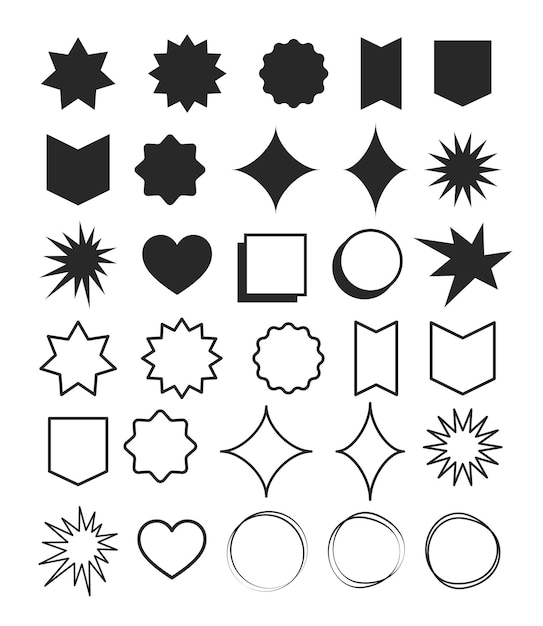 Geometric shapes element design set.