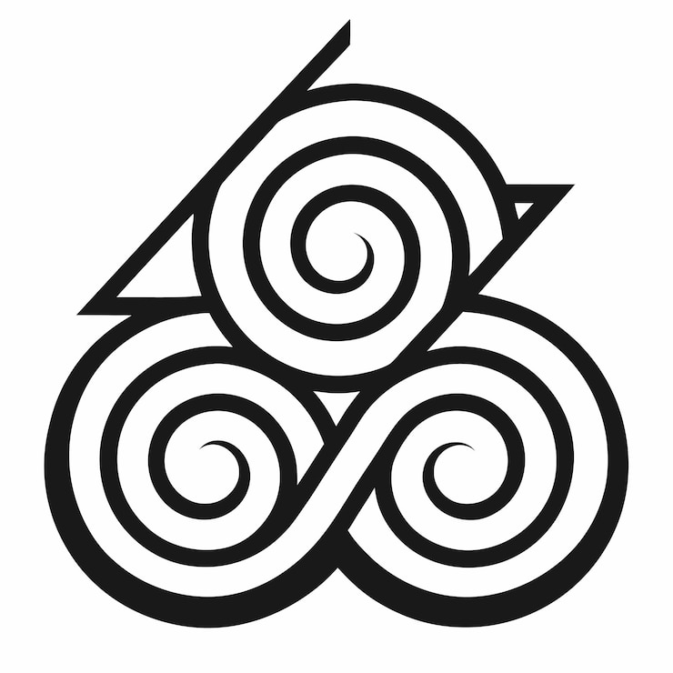 Vektor geometric spiral with minimalist text vector illustration design