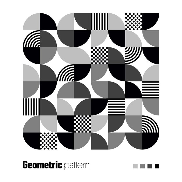 geometric trendy pattern bauhaus style modern background with simple elements retro texture with