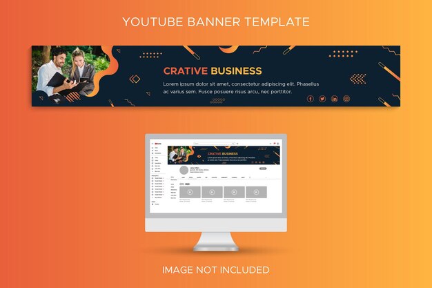 Geometrisk bannerprofilmal for YouTube-kanal for IT-løsninger for bedrifter