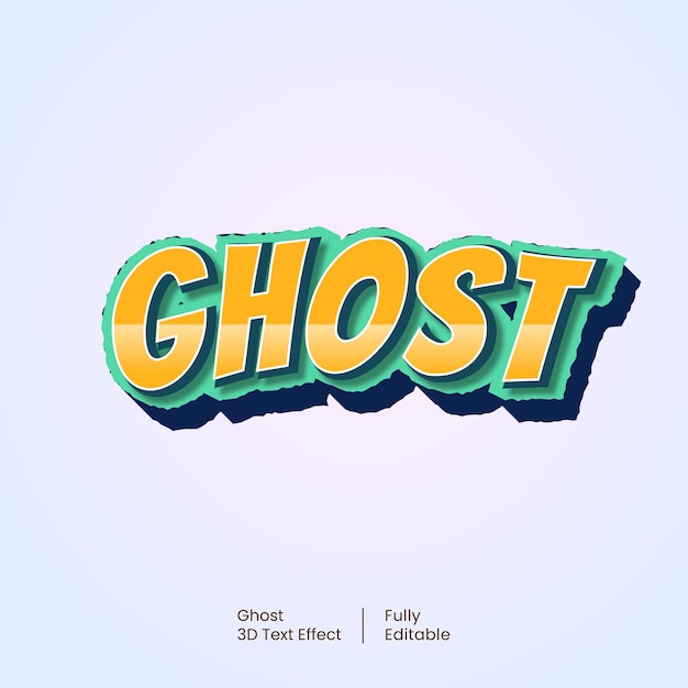 ghost 3d editable text effect vector template with modern trend style