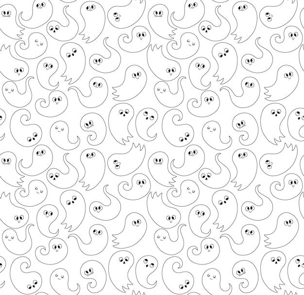 Ghost in Halloween cartoon style on transparent background EPS 10