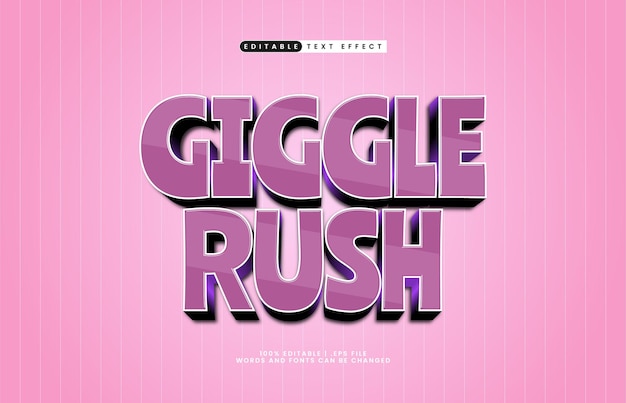 giggle rush editable text effect with a play and game text effect