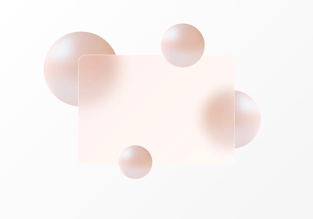 glass morphism website landing page template translucent glass partition with floating spheres