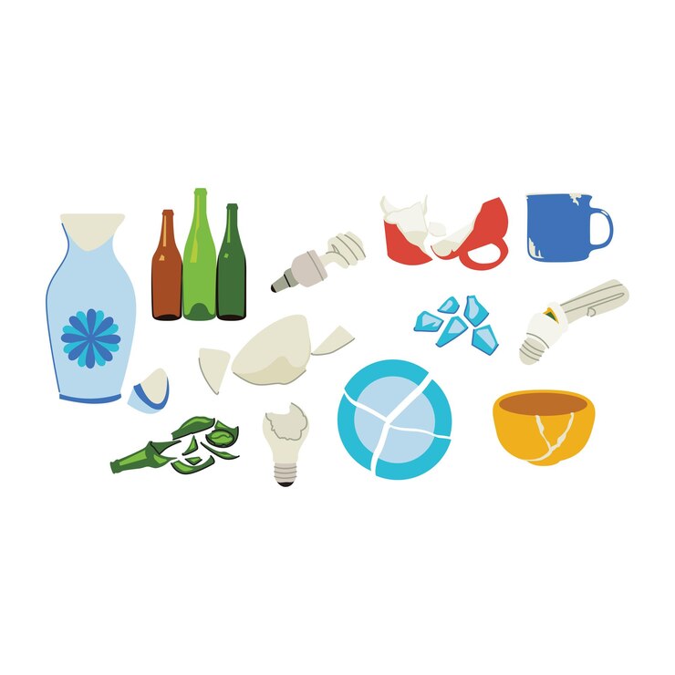 Vektor glass waste
