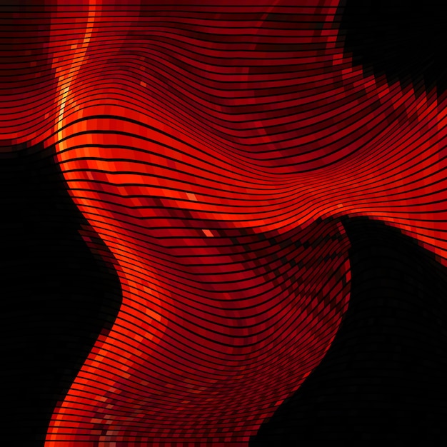 glitch abstract background with distortion effect, random wave red lines