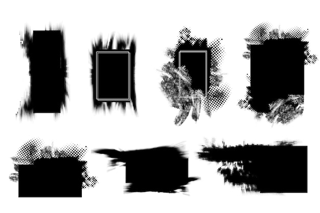 glitch texture halftone noise defect error stamp set trendy distorted punk noise defect banners