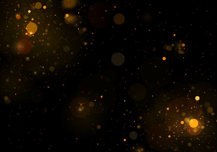 Vektor glitrende magiske støvpartikler med bokeh-effekt.